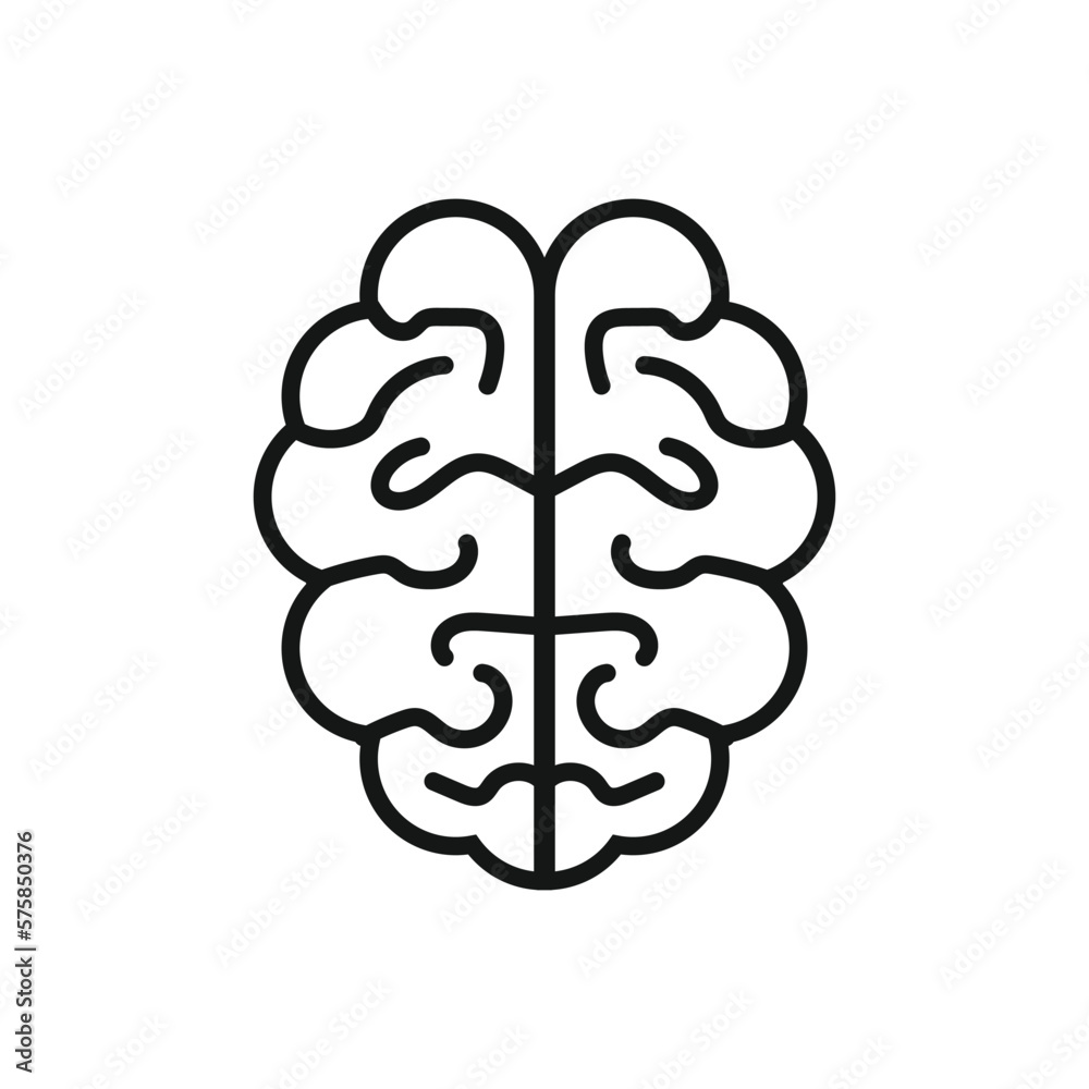 Editable Icon of Brain, Vector illustration isolated on white background. using for Presentation, website or mobile app Editable Icon of Brain, Vector illustration isolated on white background. using for Presentation, website or mobile app