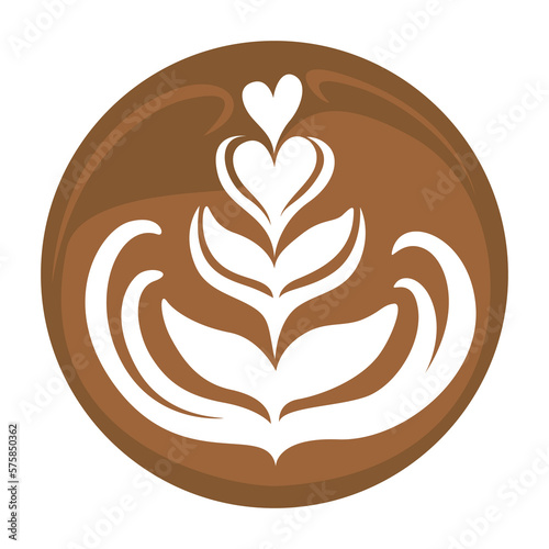 Wing Tulip Latte art Coffee Logo Design on white background, Vector illustration