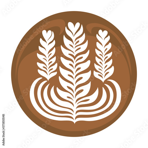 Rosetta Latte art Coffee Logo Design on white background, Vector illustration