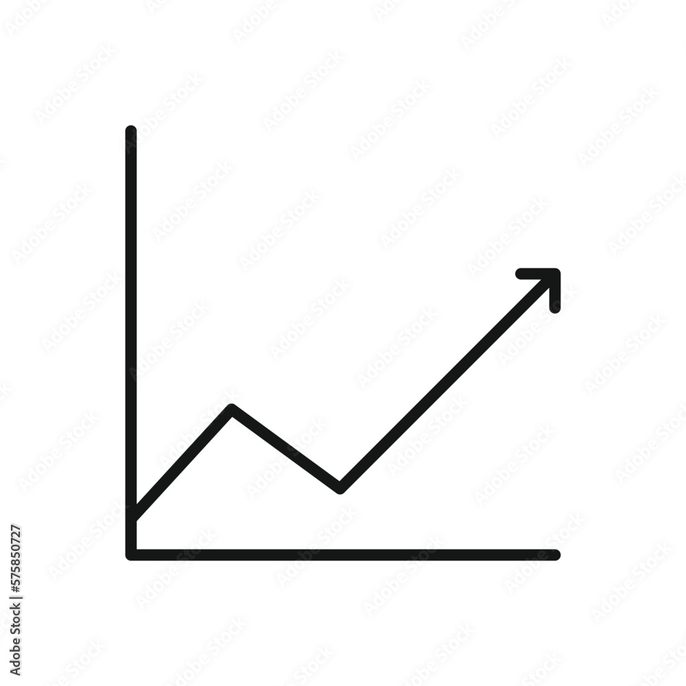 Editable Icon of Line Chart, Vector illustration isolated on white background. using for Presentation, website or mobile app Editable Icon of Line Chart, Vector illustration isolated on white background. using for Presentation, website or mobile app