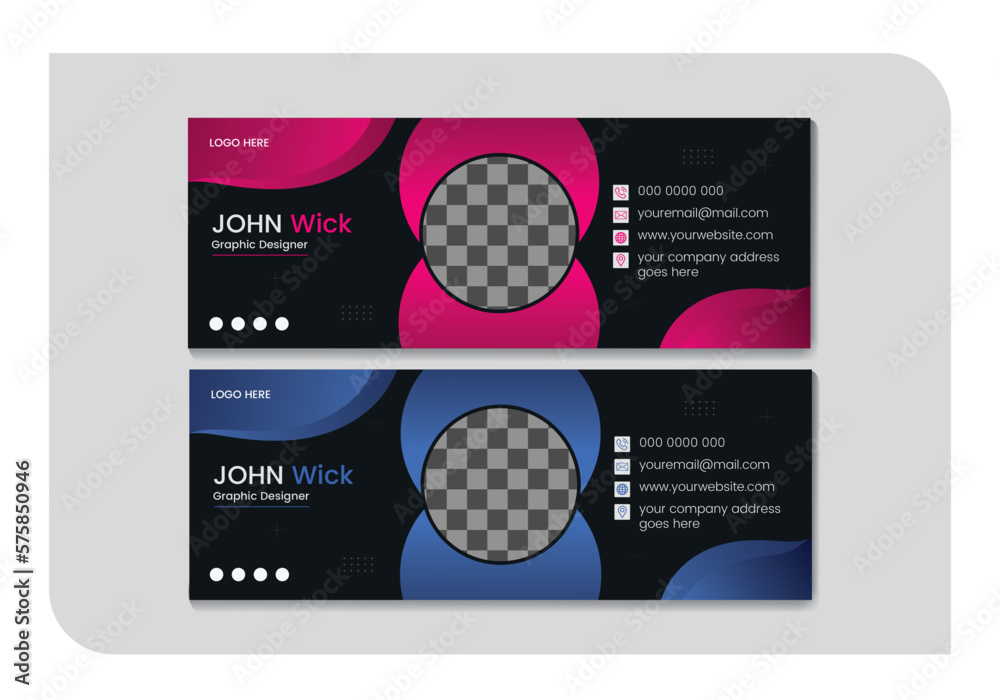 simple and minimalist email signature or email footer templates | Personal social media cover page design with photo place and contact info simple and minimalist email signature or email footer templates | Personal social media cover page design with photo place and contact info