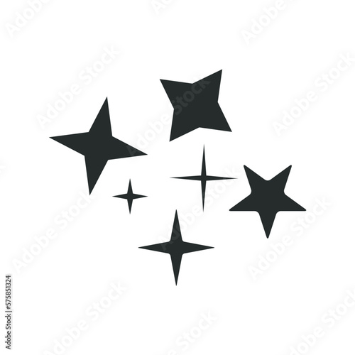 Flat vector hippy boho illustration. Hand drawn retro groovy stars