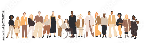 Wallpaper Mural Women of different ethnicities stand side by side together. Flat vector illustration. Torontodigital.ca