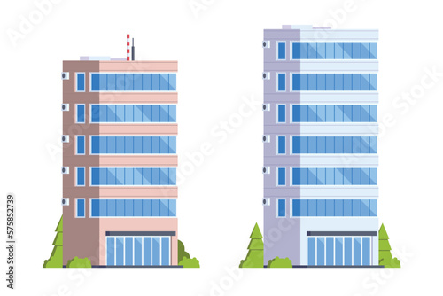 Vector elements representing high rise buildings for city illustration