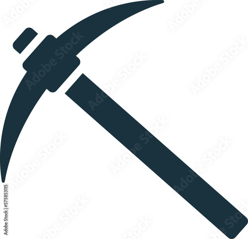 Pickaxe icon. Monochrome simple sign from construction instruments collection. Pickaxe icon for logo, templates, web design and infographics.
