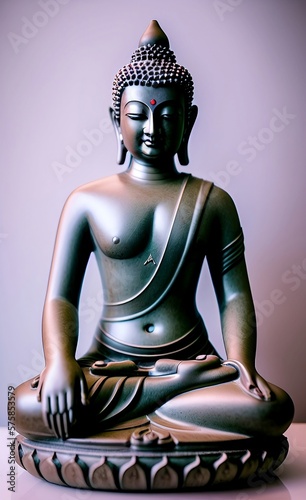 buddha statue in the lotus position, generative ai