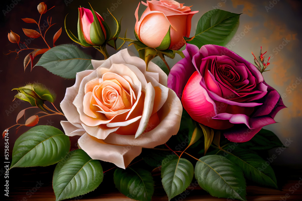 Surprising Bunch of amazing fresh roses in the left side and other side ...
