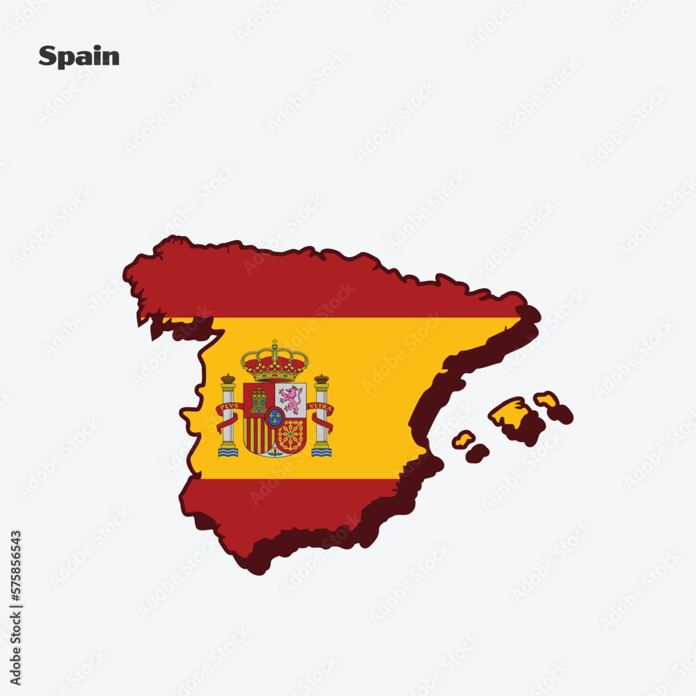 Obraz premium Spain Nation Flag Map Infographic