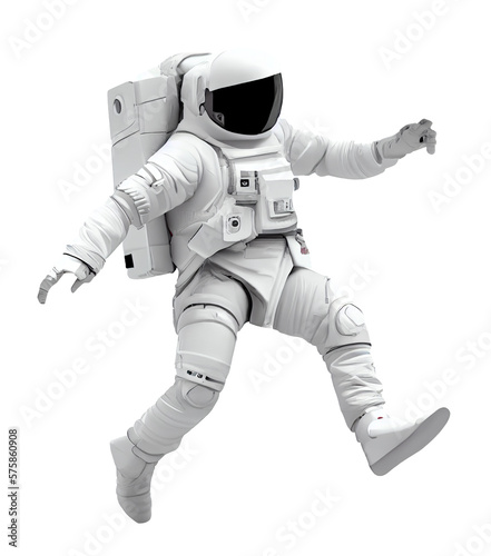 Fototapeta Naklejka Na Ścianę i Meble -  Astronaut spaceman illustration space station in outer space. Transparent Astronauts wear full spacesuits for space operations. Generative AI.
