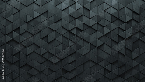 Futuristic Tiles arranged to create a Concrete wall. Polished, Triangular Background formed from 3D blocks. 3D Render