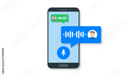 Wallpaper Mural Voice message bubble, voice assistant audio chat UI UX interface, vector template. Voice assistance communication, message bubbles with microphone for audio record in messenger Torontodigital.ca