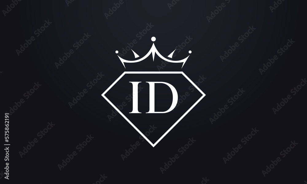 Diamond crown vector. Luxury queen logo for jewelry vector with letters Diamond crown vector. Luxury queen logo for jewelry vector with letters