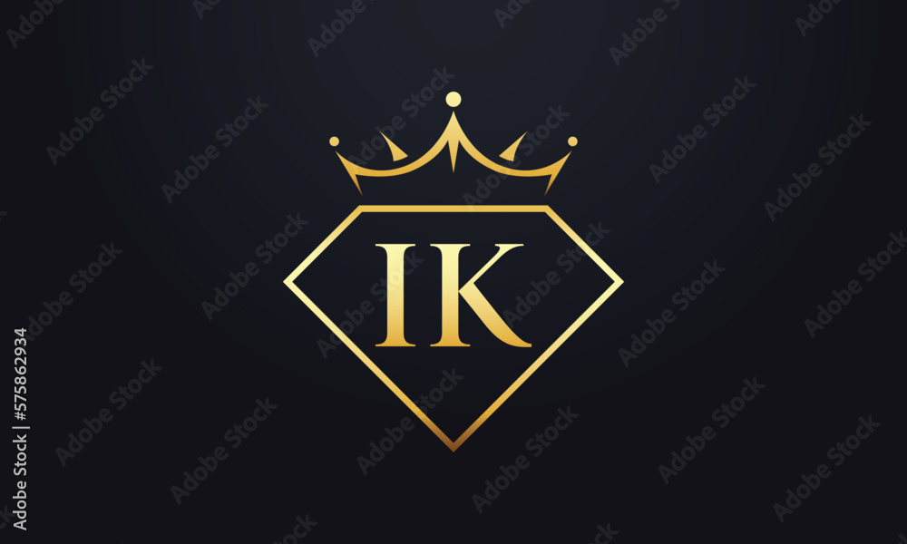 Diamond crown vector. Luxury queen logo for jewelry vector with letters