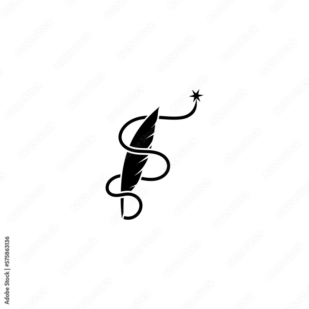 Feather pen write sign logo template app icon isolated on white background. Feather pen write sign logo template app icon isolated on white background.