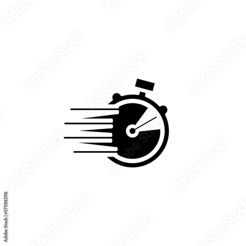 Fast flying time, round clock icon, white transparent  icon