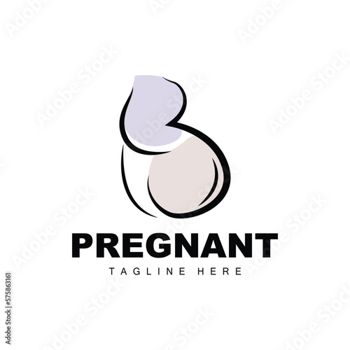 Pregnant Logo, Mom And Baby Health Care Design, Pregnant And Baby Medicine Brand Icon Vector