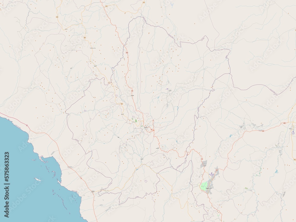 Fototapeta premium Al Bahah, Saudi Arabia. OSM. No legend