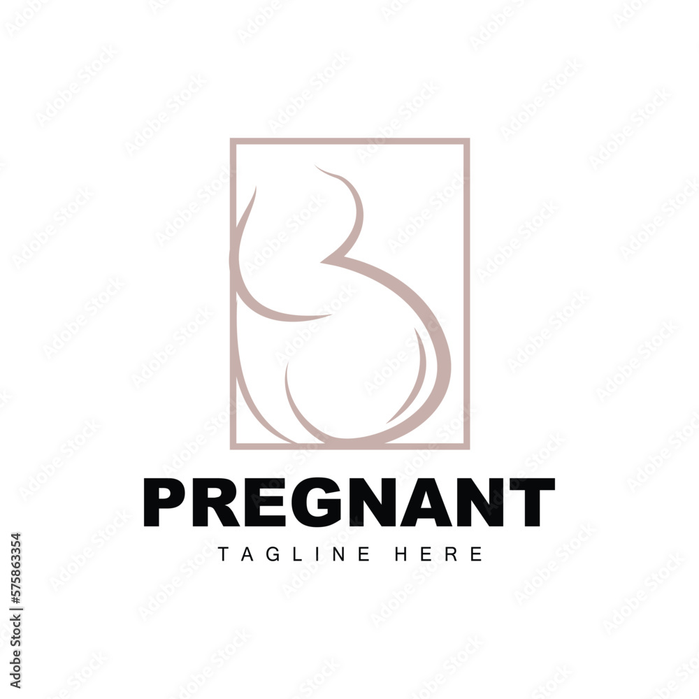 Pregnant Logo, Mom And Baby Health Care Design, Pregnant And Baby Medicine Brand Icon Vector
