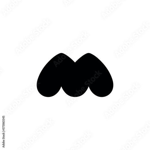 M icon. Simple style M company poster background symbol. M brand logo design element. M t-shirt printing. vector for sticker.