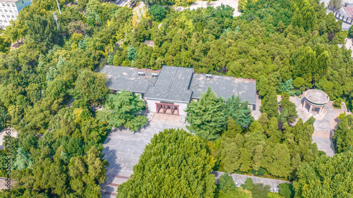 Aerial photography of Martyrs Cemetery and North China Revolutionary War Memorial Hall of North China Military Region, Shijiazhuang City, Hebei Province, China