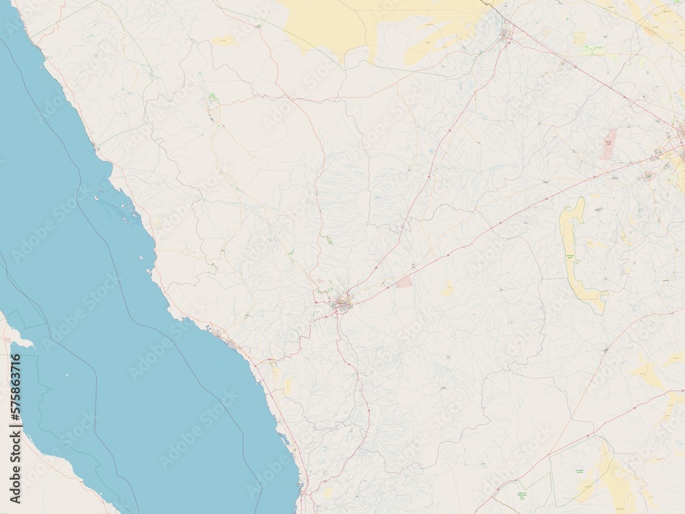 Fototapeta premium Al Madinah al Munawwarah, Saudi Arabia. OSM. No legend