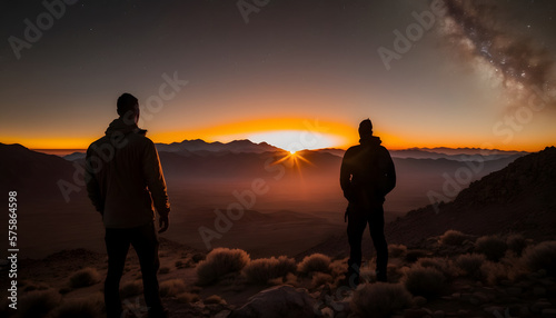 silhouette of a couple walking on the sunset