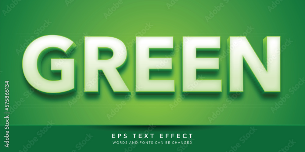 green 3d editable text effect