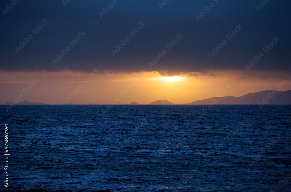 Sunset at sea, Porticcio, Corsica, France Sunset at sea, Porticcio, Corsica, France