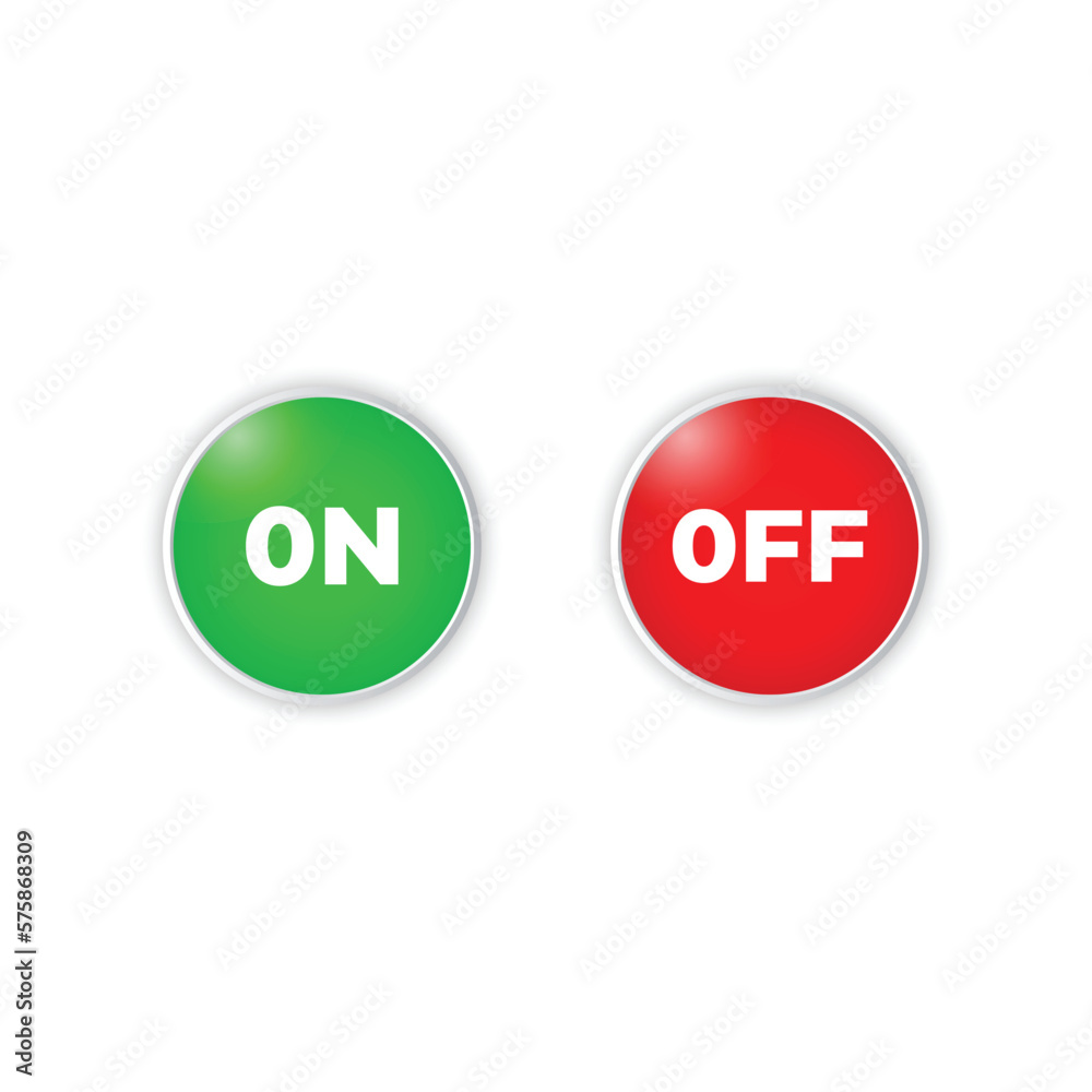 Glossy on off web buttons isolated on white background Glossy on off web buttons isolated on white background
