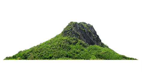 Panorama island, hill, mountain on transparent background. png file. for photo montage. Used for graphics.