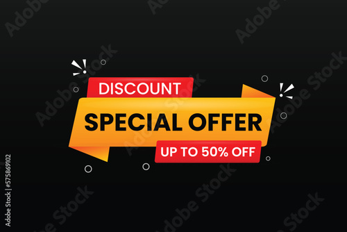 Discount special offer banner on a black background
