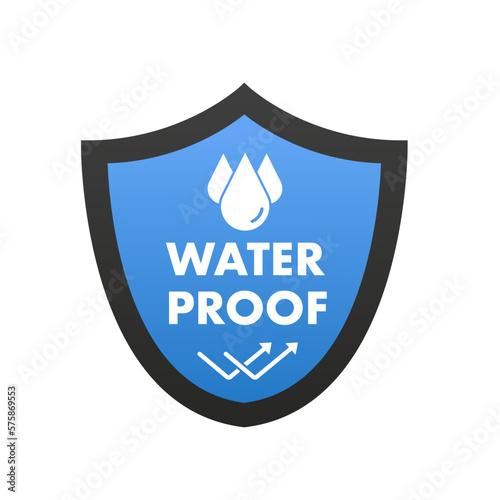 Waterproof icon. Water repellent surface symbol concept isolated on white background, Waterproof icon. Shield with waterdrop. Water protection icon. Vector illustration