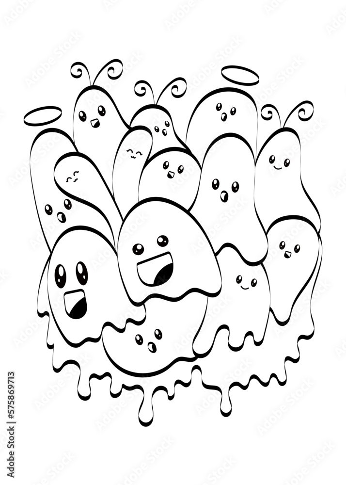 Coloring Page Of Funny Doodle Monsters Coloring Page Of Funny Doodle Monsters