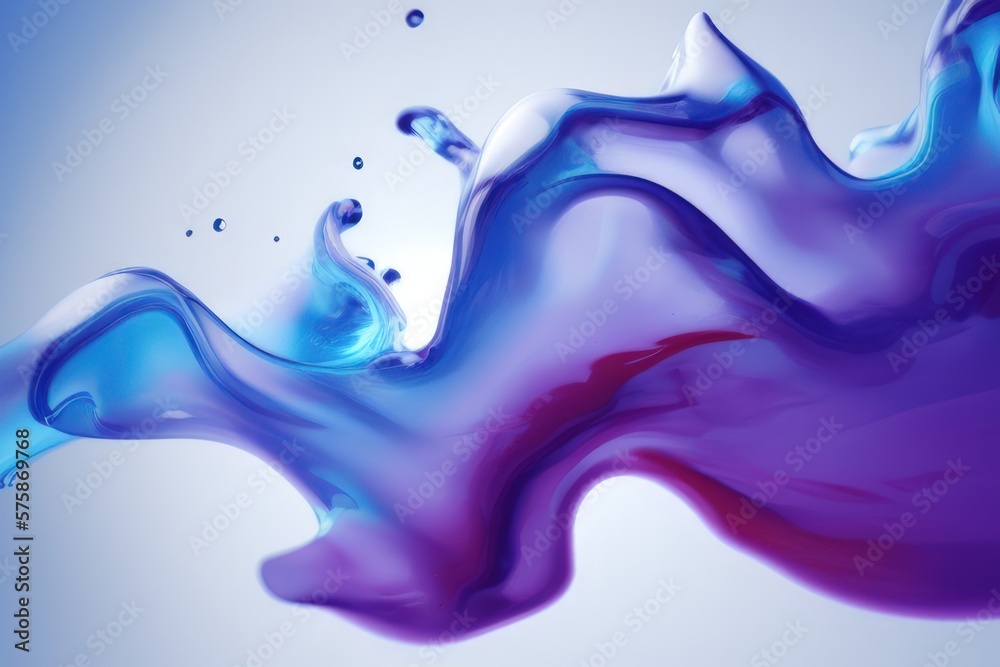 blue liquid splash background created with generative AI