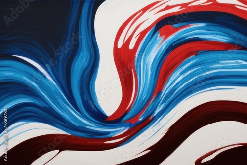 blue red and white liquid flow background created with generative AI