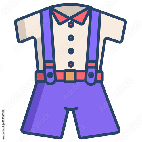 kids overalls dress icon