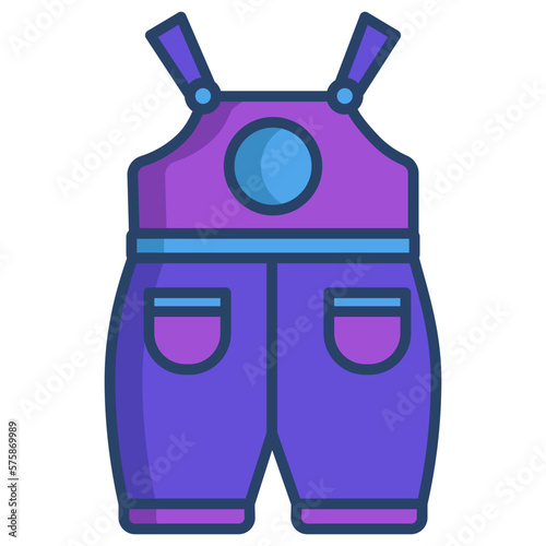 kids overalls dress icon