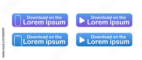 Download on the App. Button for downloading applications isolated on white background. Vector illustration