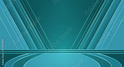 Abstract background, catwalk, stage in turquoise shade. Backdrop for postcards and banners, for business and posters, websites and covers, billboard, vector illustration for graphic design