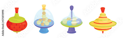 Spinning Top Toy Balancing on the Tip Vector Set