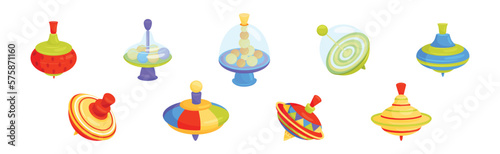 Spinning Top Toy Balancing on the Tip Vector Set