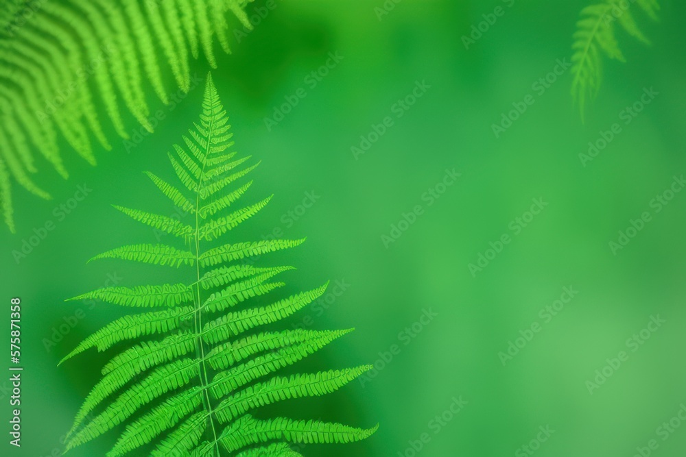 green fern leaves background created with generative AI