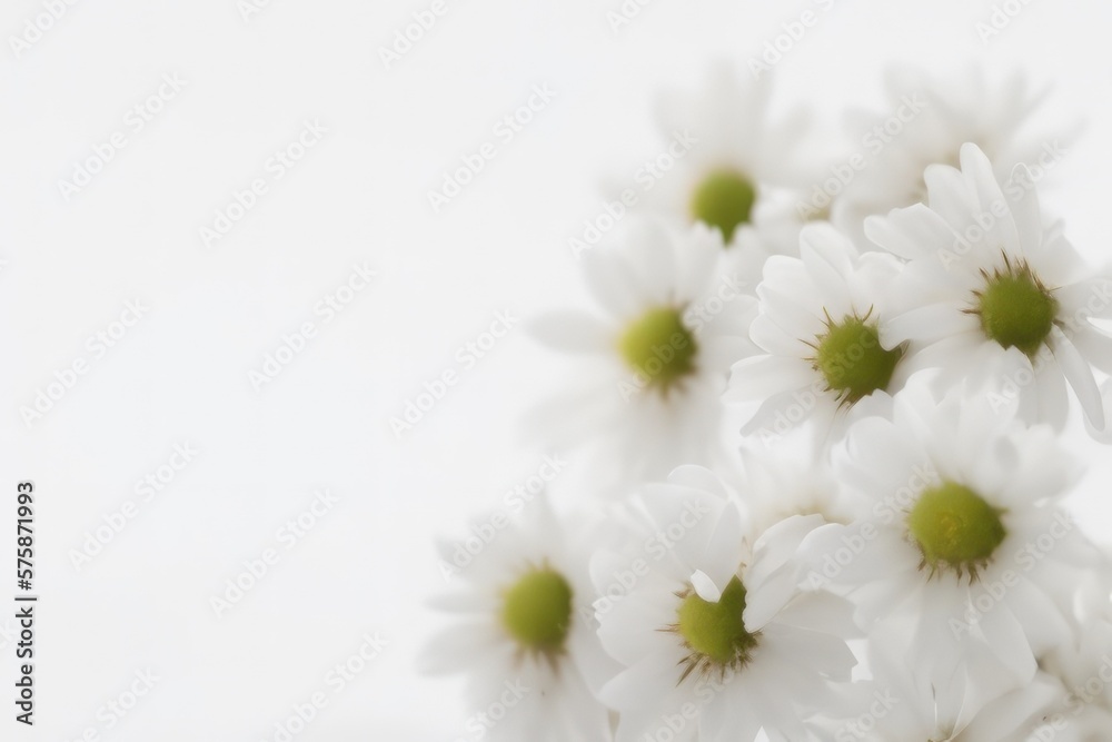 close up of white flower on white background created with generative AI close up of white flower on white background created with generative AI