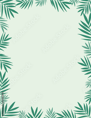 Beautiful background pattern illustration with green plants. Wallpaper banner flyer template poster event label backdrop modern vector design holiday 