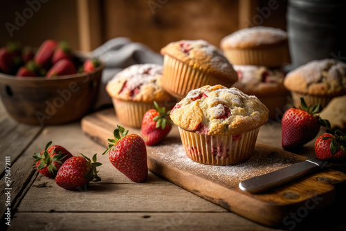 Strawberry muffins, generative ai