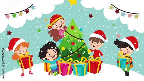 Christmas Animation With Cartoon Characters