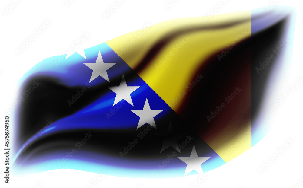 White background with torn Bosnian flag. 3d illustration Stock ...