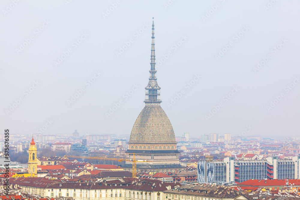 Mole Antonelliana in Turin Italy . Famous Italian architecture