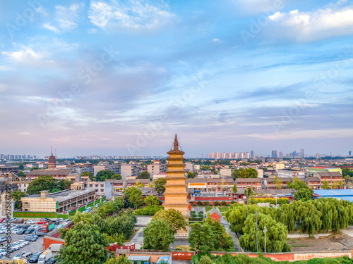Wallpaper Mural Aerial photography of Zhengding Kaiyuan Temple and Sumeru Pagoda in Zhengding County, Shijiazhuang City, Hebei Province, China Torontodigital.ca