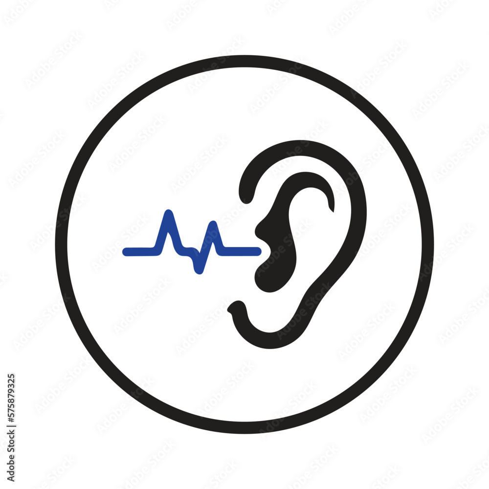 Audiology Hearing Icon in circle Audiology Hearing Icon in circle
